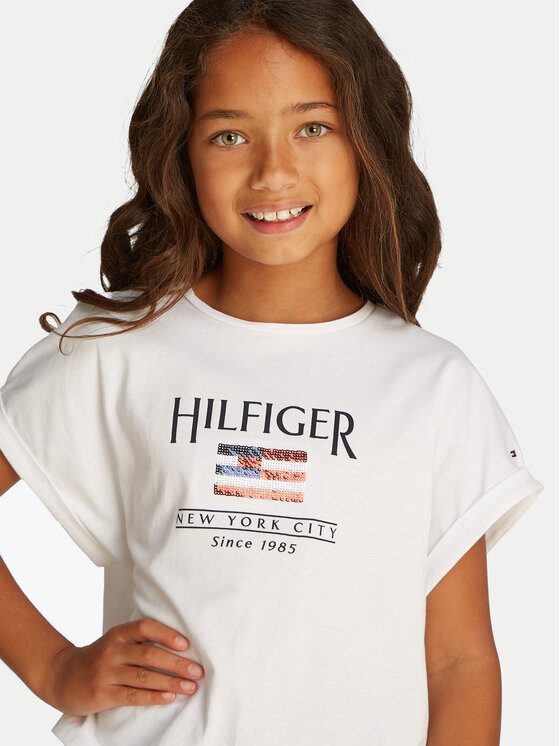 Tommy Hilfiger Tommy Hilfiger T-shirt KG0KG08525 S Bijela Regular Fit
