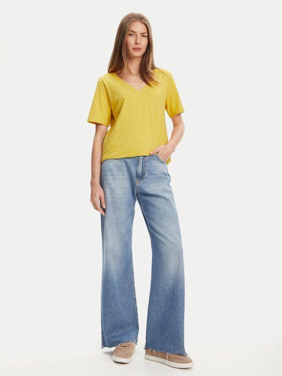 United Colors Of Benetton United Colors Of Benetton T-shirt 3BVXD400H Žuta Relaxed Fit