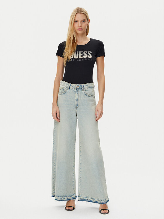 Guess Guess Футболка W5GI14 J1314 Чорний Regular Fit