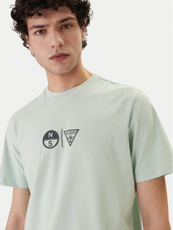 Guess Guess Camiseta GUESS x NORTH SAILS M6GI40 K3322 Verde Regular Fit