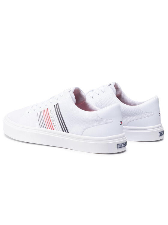 Tommy Hilfiger Zapatillas de tenis Tommy Hilfiger Lightweight Stripes Knit Sneaker FM0FM02836 Blanco