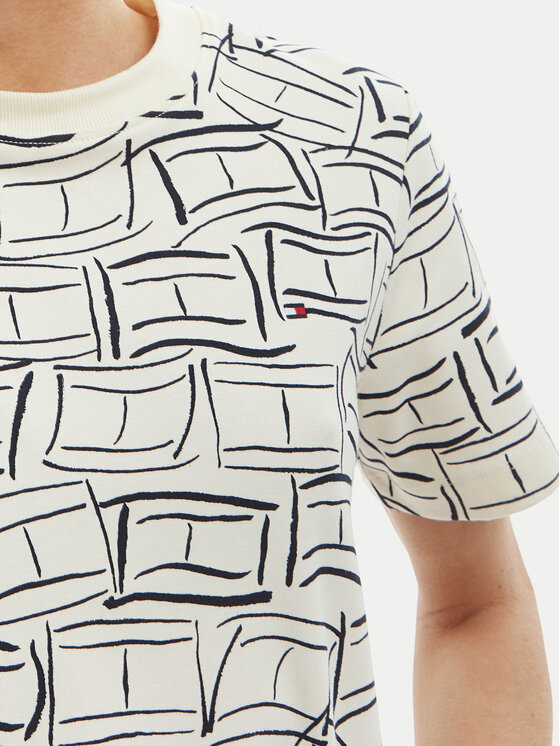 Tommy Hilfiger Tommy Hilfiger Camiseta WW0WW49646 Blanco Boxy Fit