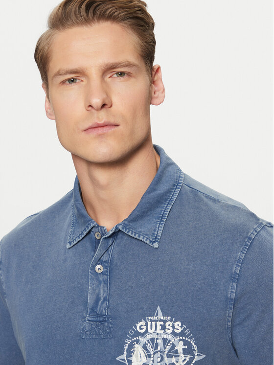 Guess Guess Поло M5RP10 KCMY0 Cиній Regular Fit