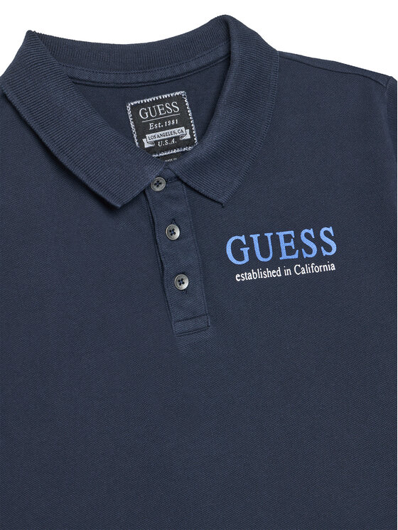Guess Guess Поло L6GP01 K9WF4 Cиній Regular Fit
