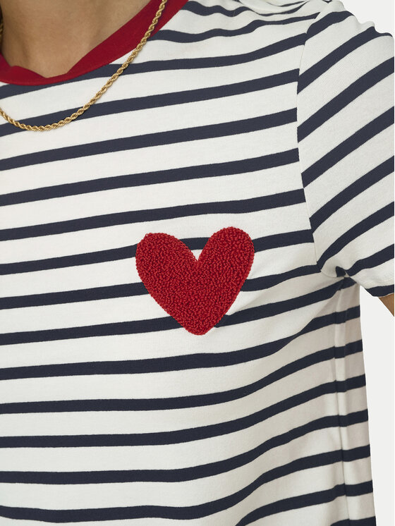 ONLY ONLY Camiseta Heart 15318959 Blanco Regular Fit