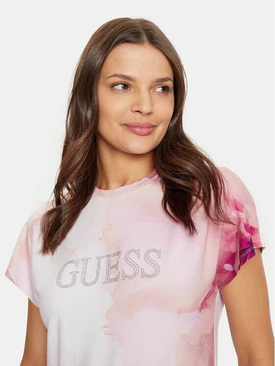 Guess Guess Póló W5RI09 K68D2 Rózsaszín Regular Fit