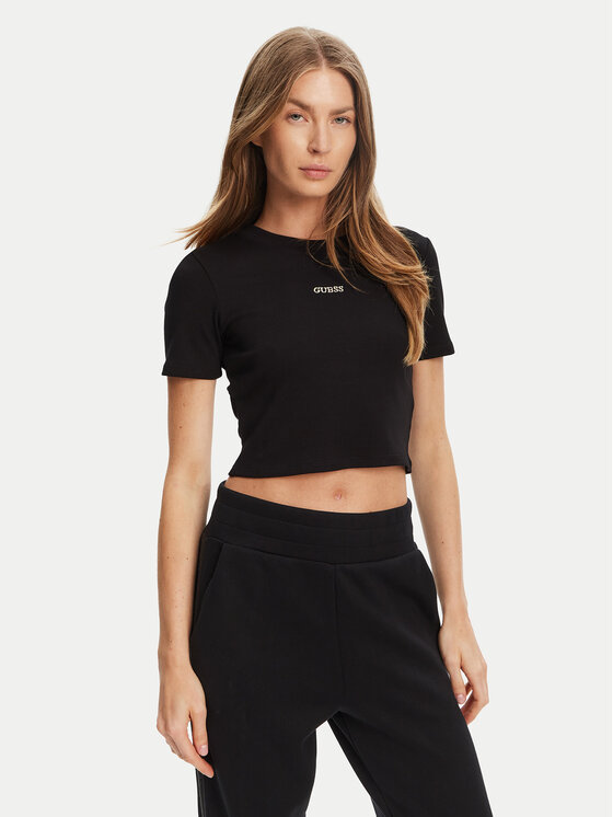 Guess Guess Футболка V5YP08 K8RT2 Чорний Slim Fit