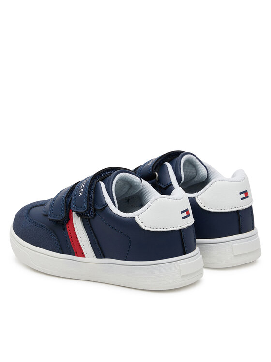 Tommy Hilfiger Snīkeri Tommy Hilfiger Stripes Low Cut Lace Velcro Sneaker T1X9-33840-1269 M Tumši zils
