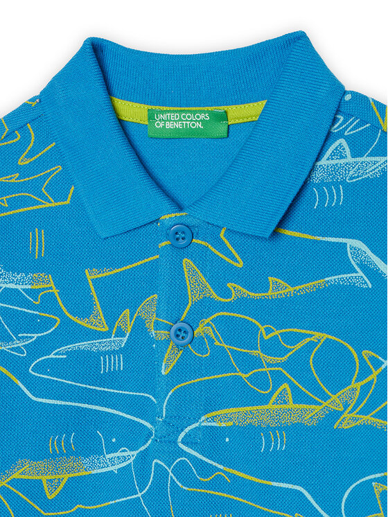 United Colors Of Benetton United Colors Of Benetton Поло 36Y4G300Y Голубий Regular Fit
