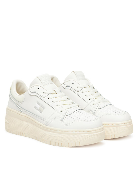 Tommy Jeans Laisvalaikio batai Tommy Jeans Tjw Retro Basket Flatform EN0EN02840 Écru