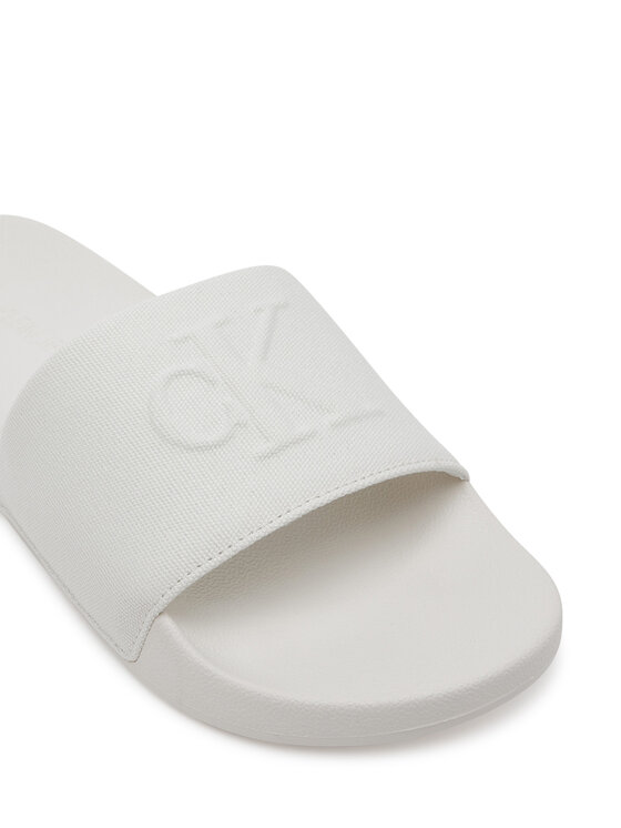 Calvin Klein Jeans Чехли Calvin Klein Jeans Slide Hf Mono Cv YM0YM01282 Бял