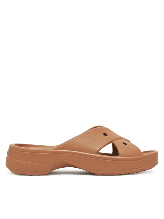 Crocs Šlepetės Crocs Cross Strap 210840 Ruda