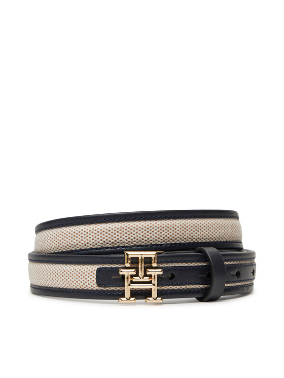 Tommy Hilfiger Sieviešu josta Tommy Hilfiger Th Logo 2.5 Canvas AW0AW17249 Tumši zils