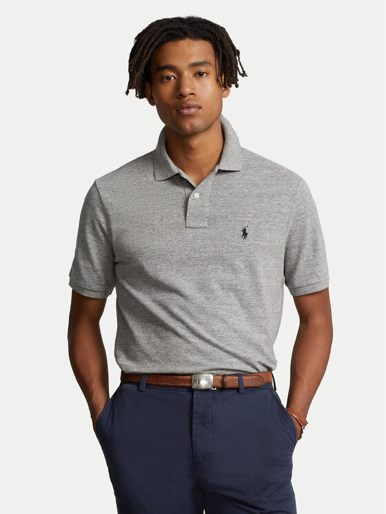 Polo Ralph Lauren Polo Ralph Lauren Polo marškinėliai 710666998006 Pilka Custom Slim Fit