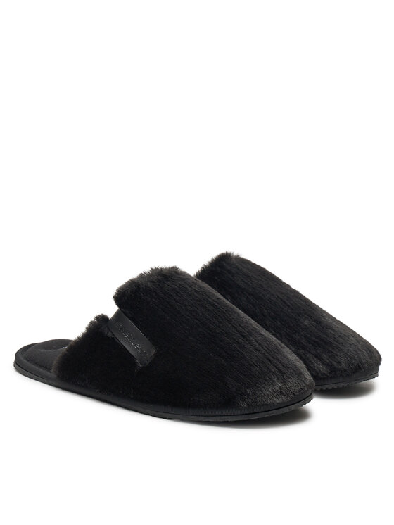 Calvin Klein Jeans Пантофи Calvin Klein Jeans Hotel Slipper Fur After Glow YW0YW01593 Черен