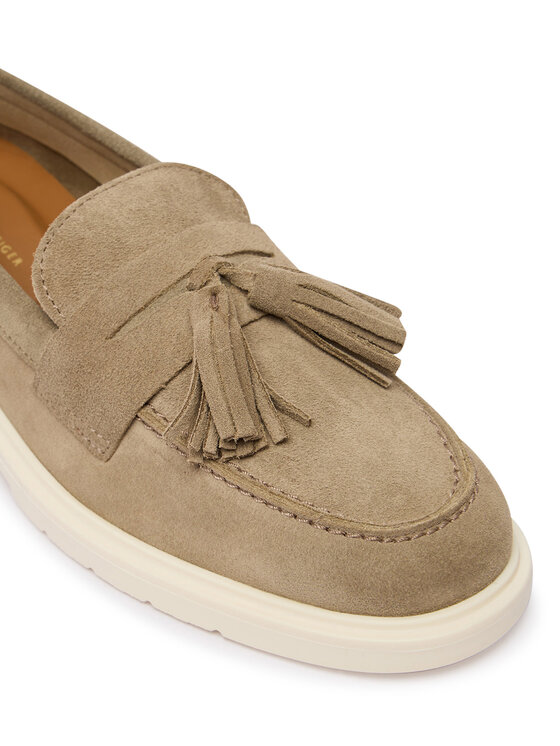 Tommy Hilfiger Čevlji brez vezalk Tommy Hilfiger Light Suede Tassel Loafer FW0FW09285 Rjava
