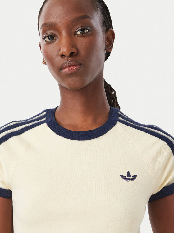 adidas adidas Marškinėliai KS7376 Kreminė Slim Fit