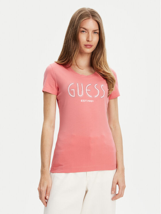 Guess Guess Футболка W5YI05 J1314 Рожевий Regular Fit