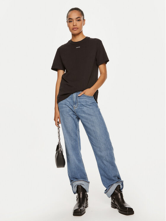 Calvin Klein Calvin Klein Majica Nano Logo K20K207519 Črna Regular Fit