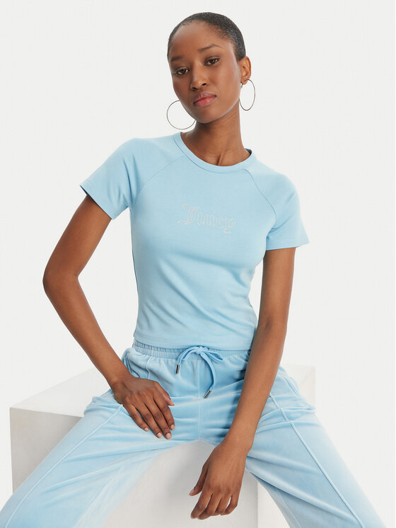 Juicy Couture Juicy Couture Camiseta Baby JCWCT126317 Celeste Slim Fit