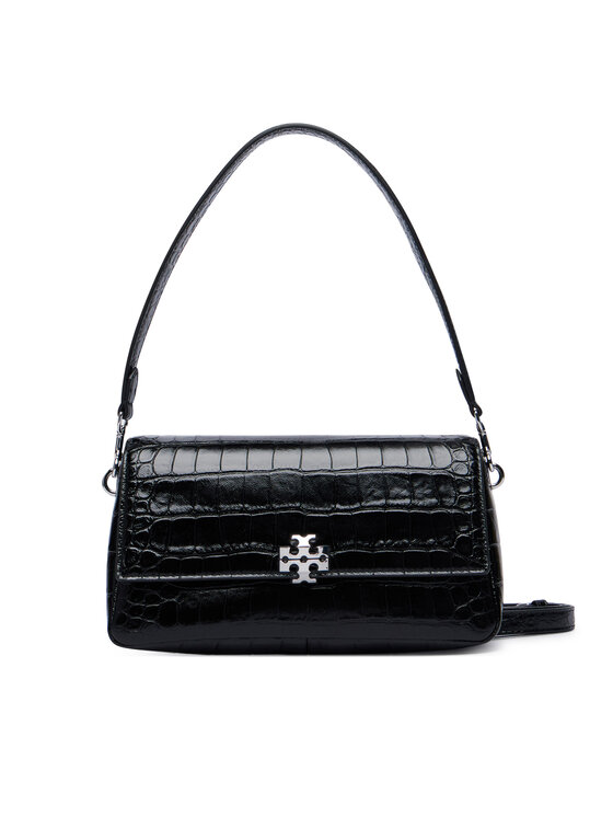 Tory Burch Kabelka Tory Burch Charlie Embossed Croc Small Shoulder Bag 183522 Černá