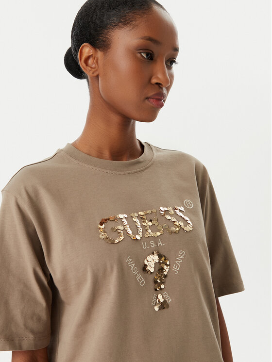 Guess Guess Футболка V4YI06 I3Z14 Бежевий Regular Fit