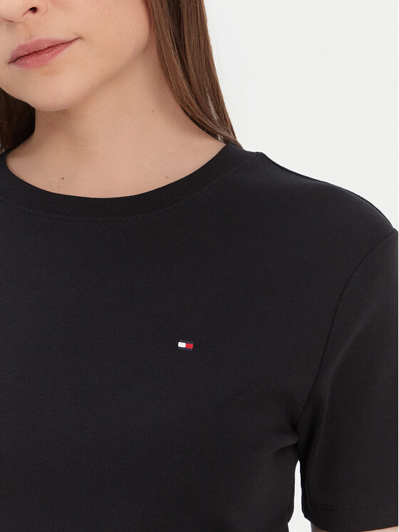 Tommy Hilfiger Tommy Hilfiger T-shirt New Cody WW0WW40587 Crna Slim Fit