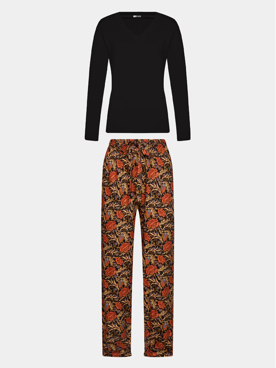 Selmark Selmark Pižama Flores P6973 Juoda Regular Fit