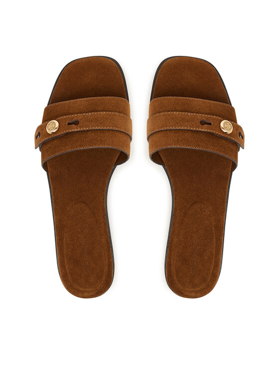 Tory Burch Шльопанці Tory Burch Romy 183306 Коричневий