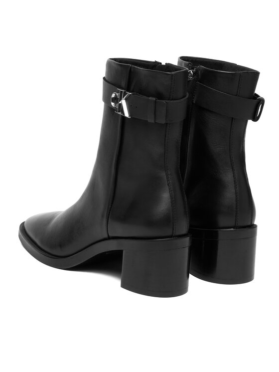 Calvin Klein Čizme Calvin Klein Block Heel Boot W/ Metal Logo HW0HW02591 Crna