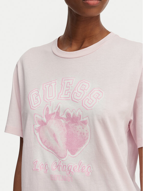 Guess Guess Camiseta V6GI14 K2981 Rosa claro Relaxed Fit