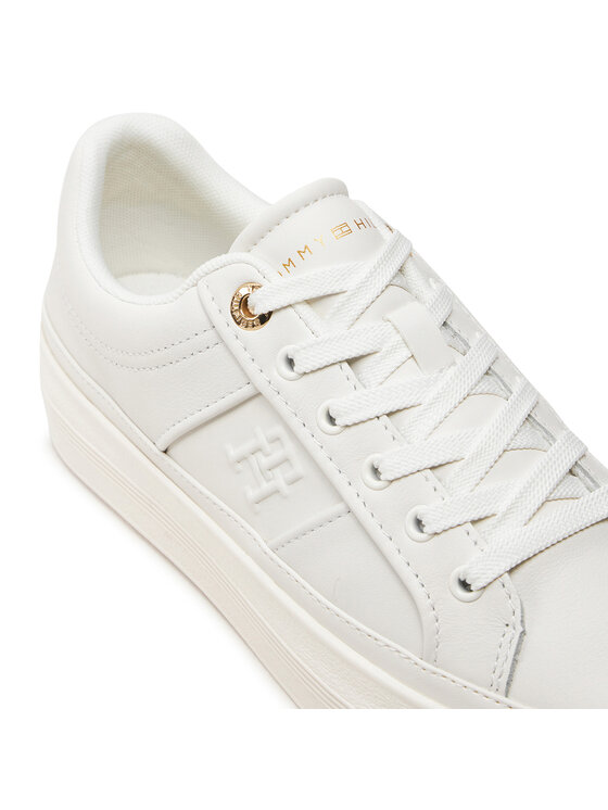 Tommy Hilfiger Sneakersy Tommy Hilfiger Essential Vulc Sneaker Monogram FW0FW07945 Écru