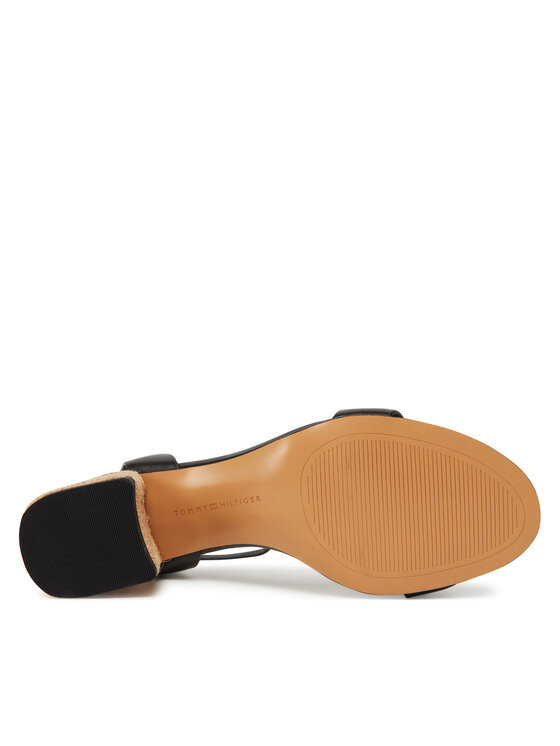 Tommy Hilfiger Espadrile Tommy Hilfiger Leather Ankle Strap Espad Sandal FW0FW08533 Črna