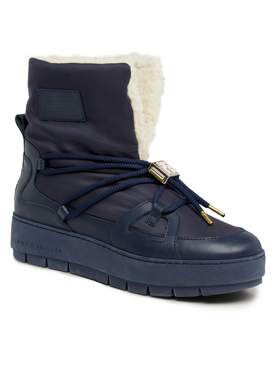 Tommy Hilfiger Śniegowce Tommy Hilfiger Tommy Essential Snowboot FW0FW07504 Niebieski