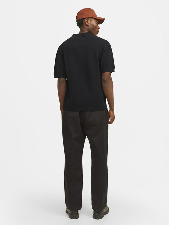 Jack & Jones Jack & Jones Поло Linen 12252748 Чорний Regular Fit