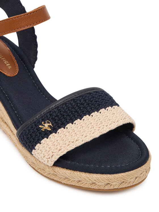 Tommy Hilfiger Espadrilės Tommy Hilfiger Mid Espad Wedge Crochet FW0FW09516 Tamsiai mėlyna