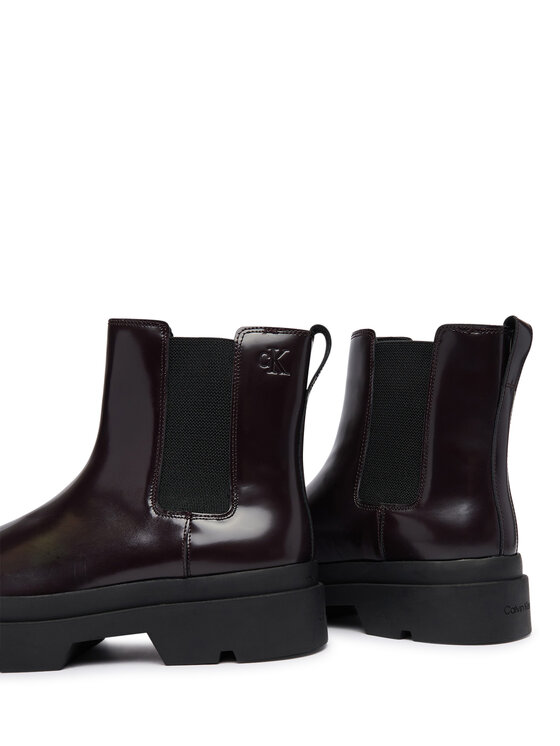 Calvin Klein Боти тип челси Calvin Klein Lugged Chelsea Boot Matt Lth HM0HM02445 Тъмнокафяв