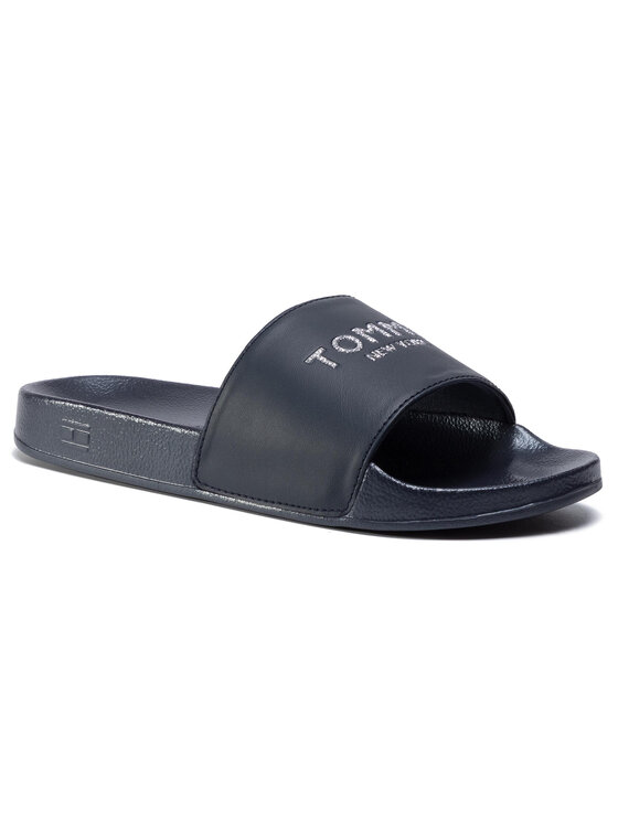 Tommy Hilfiger Klapki Tommy Hilfiger Th Glitter Pool Slide FW0FW04982 Granatowy