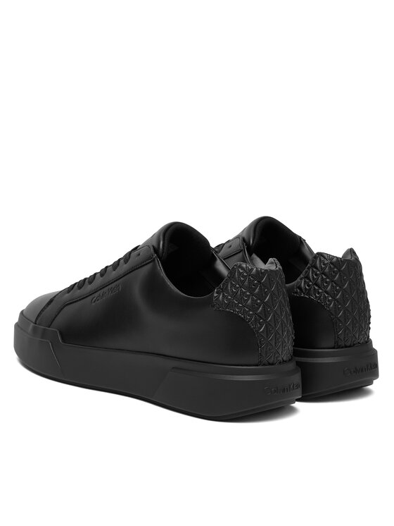 Calvin Klein Sneakersy Calvin Klein Chunky Cupsole Laceup Lth Bt Aop HM0HM02070 Čierna