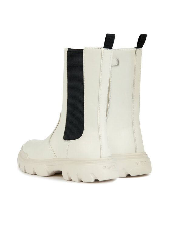 Geox Polokozačky Geox J Junette J36HVE 0BCNH C1M9B D Écru