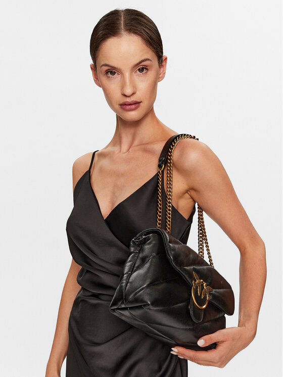 PINKO Ročna torba PINKO Love Classic Puff Cl AI 23-24 PLTT 100038 A0F2 Črna