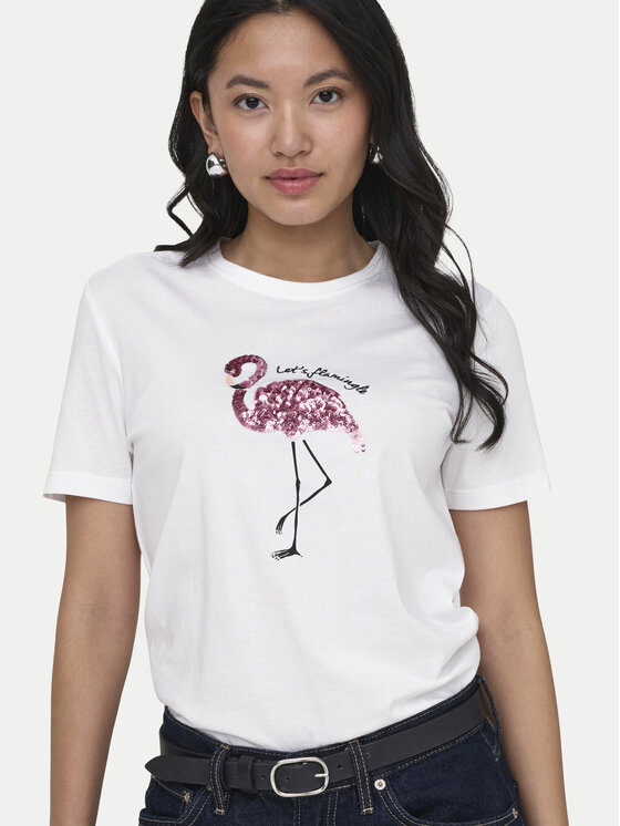 ONLY ONLY Camiseta Kita 15367568 Blanco Regular Fit