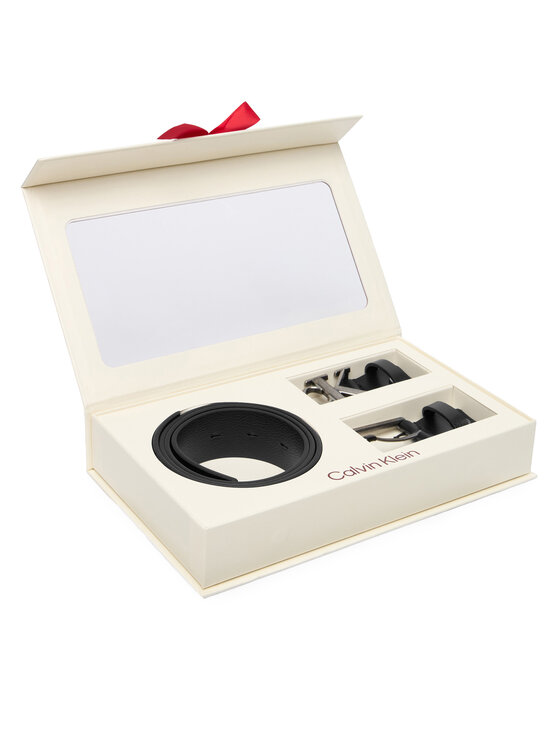 Calvin Klein Moški pas Calvin Klein Belt Gift Set LV04D0009G Črna