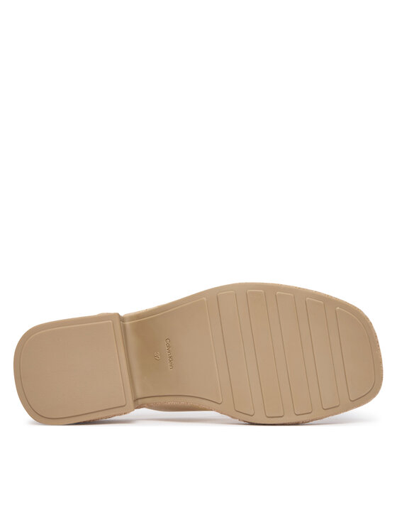 Calvin Klein Japonke Calvin Klein Block Heel Espa 50 Thong Lth HW0HW02902 Bež