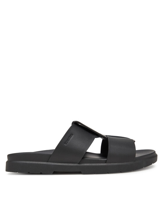 Calvin Klein Ciabatte Calvin Klein Lug Sandal Double T Lth HM0HM01734 Nero