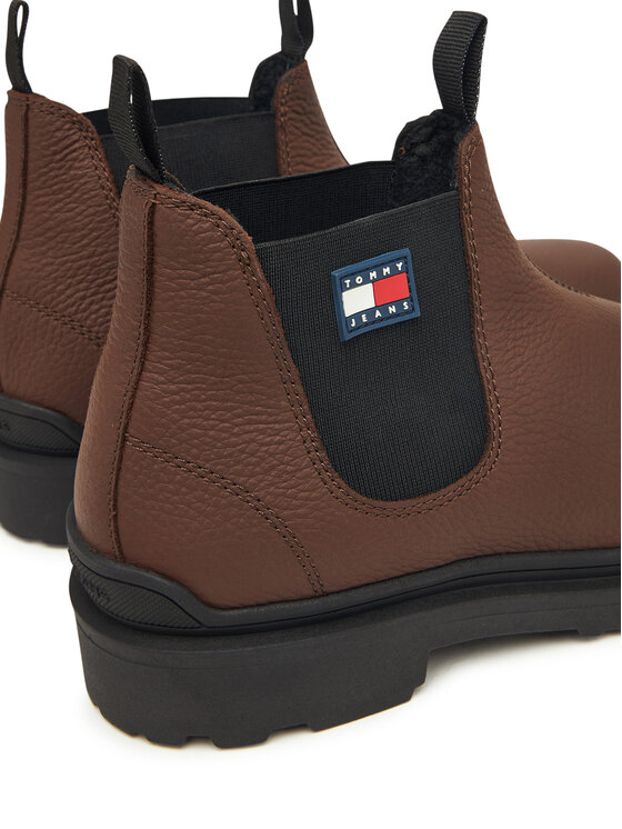 Tommy Jeans Štibletai Tommy Jeans Tjm Chelsea Leather Wl EM0EM01670 Ruda