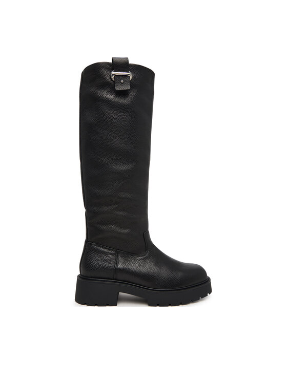 Calvin Klein Csizma Calvin Klein Chunky High Boot Lth Hdw HW0HW03201 Fekete