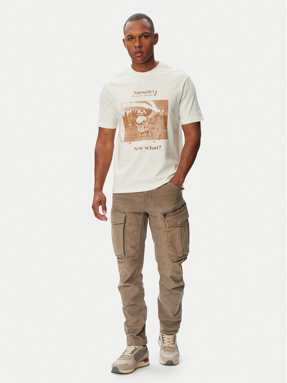 Napapijri Napapijri Camiseta Cabin NP0A8B3F Crema Relaxed Fit