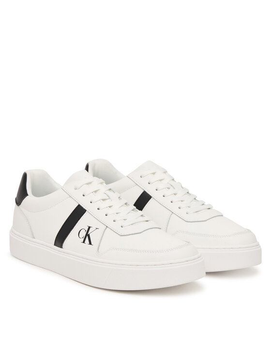 Calvin Klein Laisvalaikio batai Calvin Klein Classic Cups Lace Lth Emb Tongue HM0HM02237 Balta