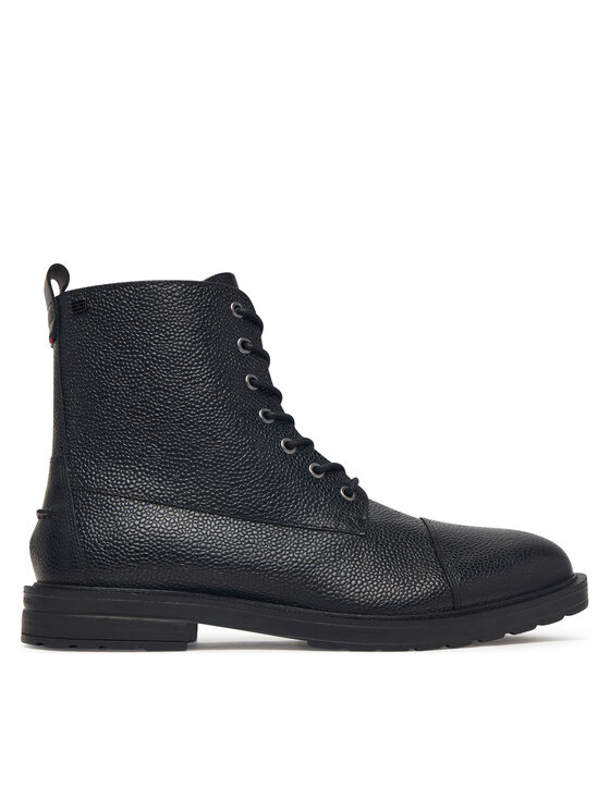 Tommy Hilfiger Bakancs Tommy Hilfiger Cleated Hilifger Scotch Lth Boot FM0FM06081 Fekete